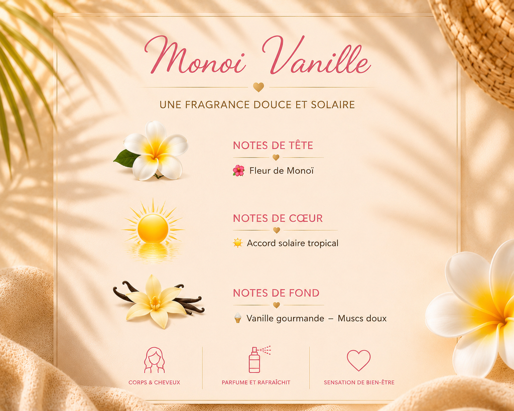 Brumes Corps & Cheveux Monoi Vanille 250ml - Prady
